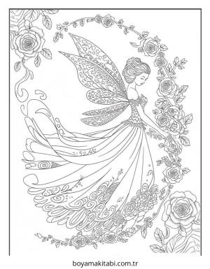 Peri boyama sayfası – eğlenceli etkinlik, el becerilerini geliştirir