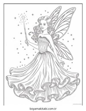 Peri boyama sayfası – okul öncesi, evde etkinlik