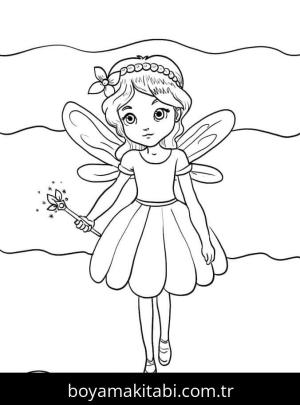 Peri boyama sayfası – keyifli zaman, renkli çizimler