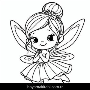 Peri boyama sayfası – PDF indir, sevimli karakter