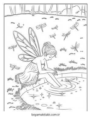 Peri boyama sayfası – keyifli zaman, renkli çizimler