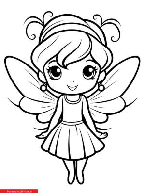 Peri boyama sayfası, Fairy coloring page, , 