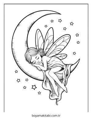 Peri boyama sayfası – boyama etkinliği, çocuk aktivitesi