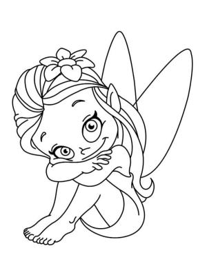 Peri boyama sayfası, Fairy coloring page, Küçük Elf Perisi, 