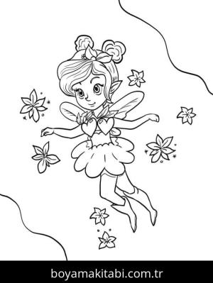 Peri boyama sayfası – renkli çizimler, okul öncesi