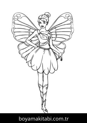 Peri boyama sayfası – basit çizim, kolay boyama