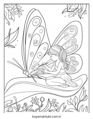 Peri boyama sayfası – eğlenceli etkinlik, el becerilerini geliştirir