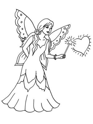 Peri boyama sayfası, Fairy coloring page, Büyülü Peri, 