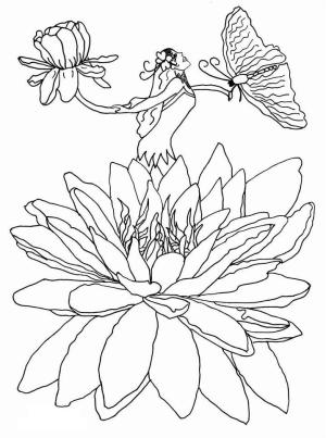 Peri boyama sayfası, Fairy coloring page, Çiçek Peri, 