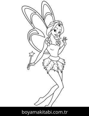 Peri boyama sayfası – kolay boyama, eğitici aktivite