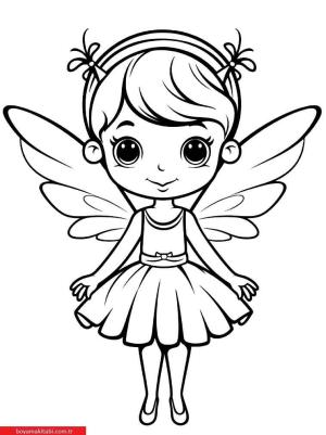 Peri boyama sayfası, Fairy coloring page, , 