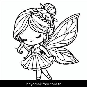 Peri boyama sayfası – sanatsal çalışma, çocuklar için