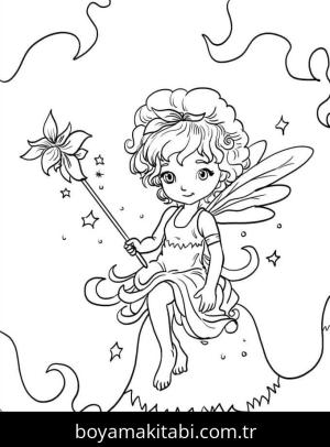 Peri boyama sayfası – ücretsiz yazdır, boyama etkinliği