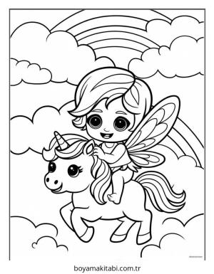 Peri boyama sayfası – yaratıcılık, eğlenceli etkinlik