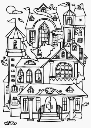 Perili Ev boyama sayfası,  coloring page, Modern Perili Ev, 