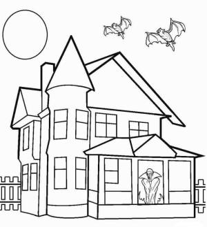 Perili Ev boyama sayfası,  coloring page, Normal Perili Ev, 