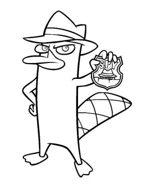 Perry boyama sayfası,  coloring page, Casus Rozeti Ile Perry, 