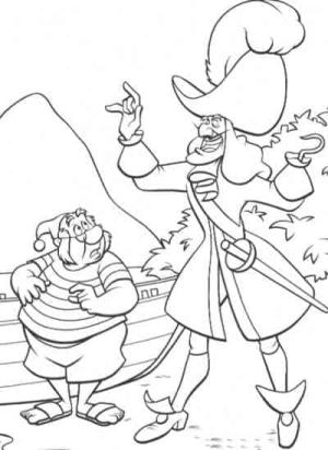 Peter Pan boyama sayfası,  coloring page, Bay Smee ve Kaptan Hook, 