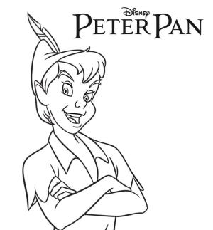 Peter Pan boyama sayfası,  coloring page, Mutlu Peter Pan, 