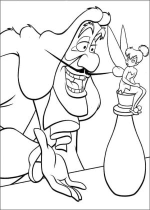 Peter Pan boyama sayfası,  coloring page, Tinker Bell ile Kaptan Kanca, 