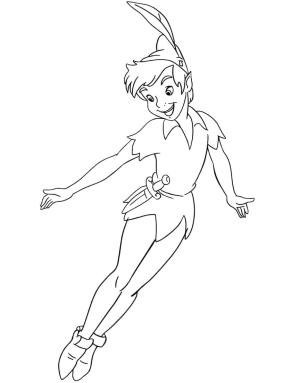 Peter Pan boyama sayfası,  coloring page, Havalı Peter Pan Uçuyor, 