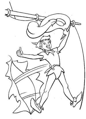 Peter Pan boyama sayfası,  coloring page, Çok Mutlu Peter Pan, 