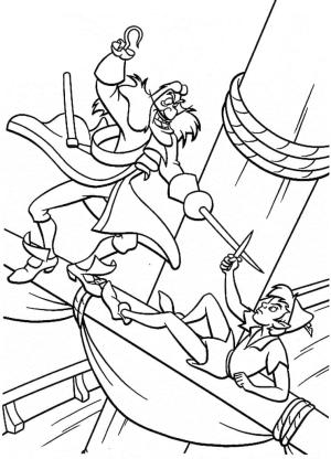 Peter Pan boyama sayfası,  coloring page, Kaptan Hook, Peter Pan’a Karşı, 