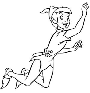 Peter Pan boyama sayfası,  coloring page, Dost canlısı Peter Pan, 