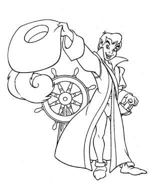 Peter Pan boyama sayfası,  coloring page, Kaptan Peter Pan Ücretsiz, 