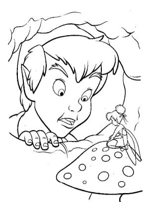 Peter Pan boyama sayfası,  coloring page, Peter Pan ve Tinker Bell, 