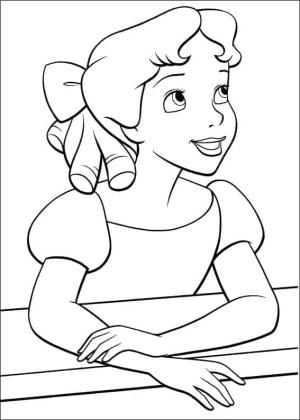 Peter Pan boyama sayfası,  coloring page, Peter Pan’dan Wendy, 