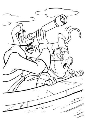 Peter Pan boyama sayfası,  coloring page, Komik Kaptan Hook ve Smee, 