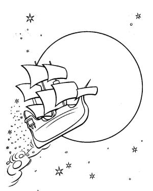 Peter Pan boyama sayfası,  coloring page, Peter Pan’dan Uçan Korsan Gemisi, 