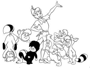 Peter Pan boyama sayfası,  coloring page, Peter Pan ve Kayıp Çocuklar, 