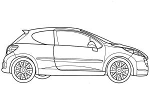 Peugeot boyama sayfası,  coloring page, Peugeot 207 RC, 