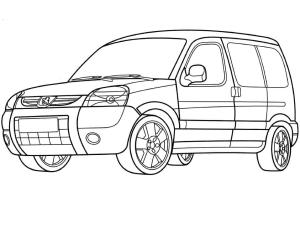 Peugeot boyama sayfası,  coloring page, Peugeot Partner, 