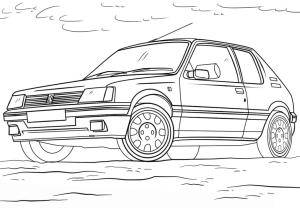 Peugeot boyama sayfası,  coloring page, Peugeot 205 Araba, 