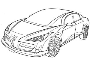 Peugeot boyama sayfası,  coloring page, Peugeot Spor Araba, 