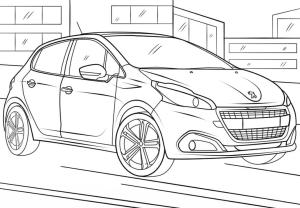 Peugeot boyama sayfası,  coloring page, Peugeot 208, 