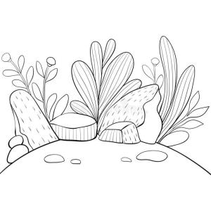 Peyzaj boyama sayfası,  coloring page, Çöl Manzarası, 