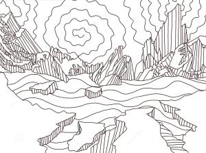 Peyzaj boyama sayfası,  coloring page, Arctic Peyzajı, 