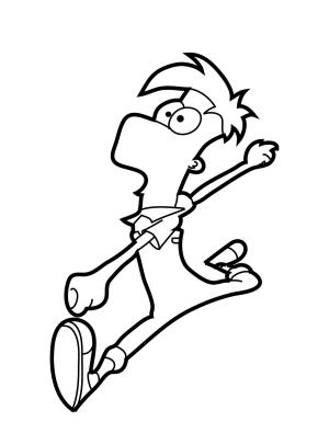 Phineas Ve Ferb boyama sayfası,  coloring page, Ferb Koşu, 