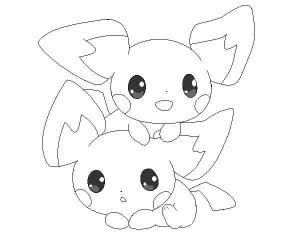 Pichu boyama sayfası,  coloring page, İki Pichu, 