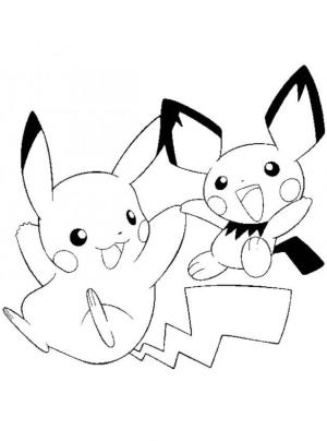 Pichu boyama sayfası,  coloring page, Eğlenceli Pikachu ve Pichu, 