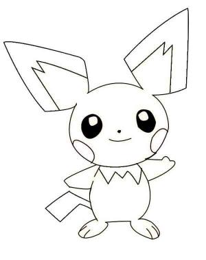 Pichu boyama sayfası,  coloring page, Gülümseyen Pichu, 