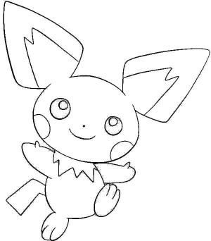 Pichu boyama sayfası,  coloring page, Basit Piçu, 