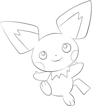 Pichu boyama sayfası,  coloring page, Güzel Pichu, 