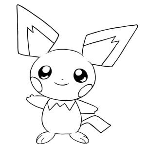 Pichu boyama sayfası,  coloring page, Pichu Ayakta, 