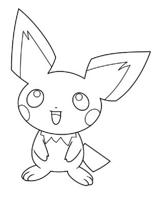 Pichu boyama sayfası,  coloring page, Eğlenceli Sevimli Pichu, 