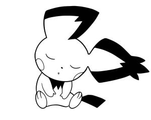 Pichu boyama sayfası,  coloring page, Pichu Uyuyor, 